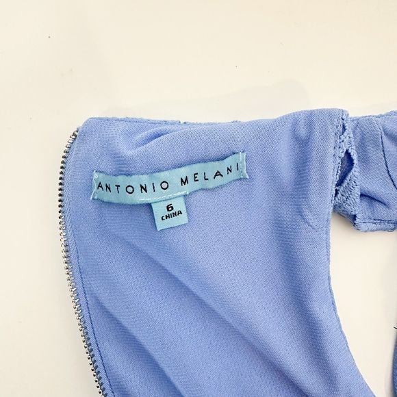 Antonio Melani Peggy Column Cut-Out Lace Sleeveless Sheath Midi Dress Sz 6. Blue - Picture 6 of 13